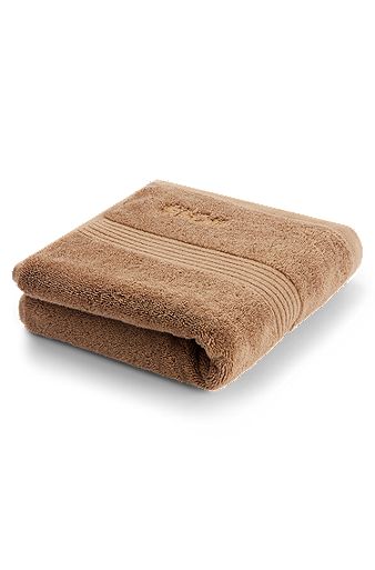 Asciugamani in cotone egeo con logo, Marrone