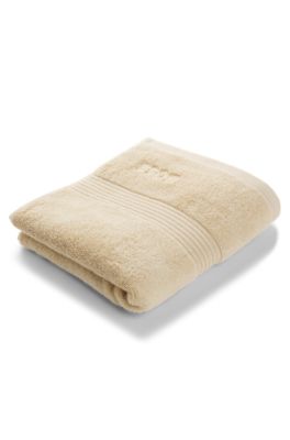 Handtuch aus &auml;g&auml;ischer Baumwolle mit Logo, Beige