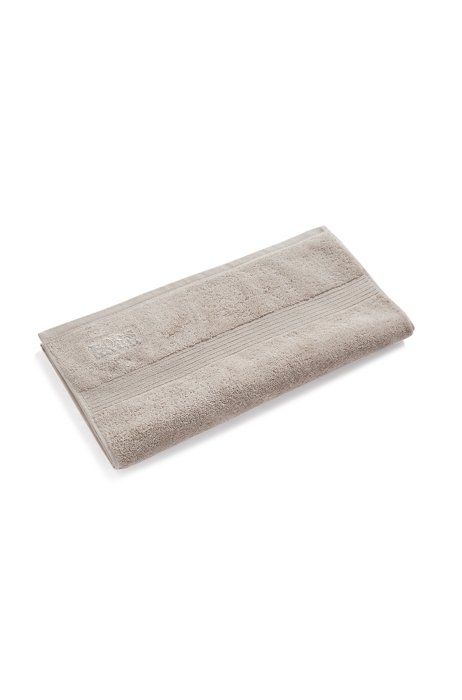 Asciugamani in cotone egeo con logo, Beige chiaro