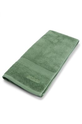 Logo hand towel in Aegean cotton, Green