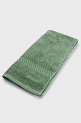 Cotton hand towel with embroidered logo, Green