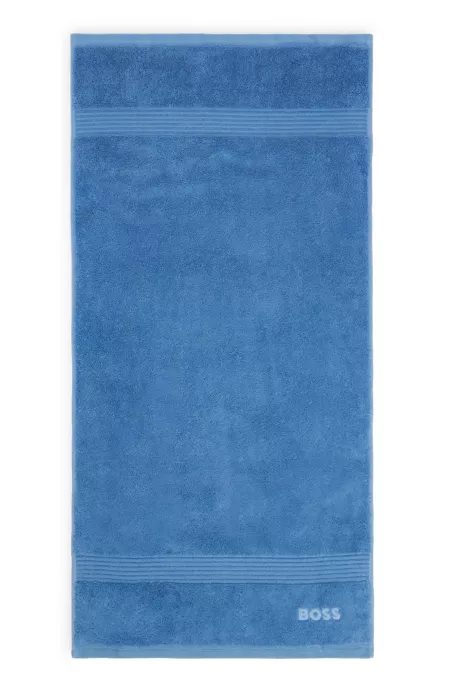 Logo hand towel in Aegean cotton