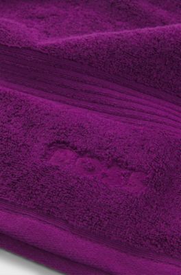 Asciugamano in cotone egeo con logo, Lilla
