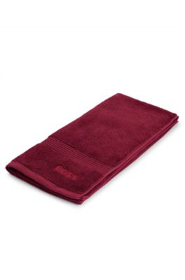 Logo hand towel in Aegean cotton, Dark Red