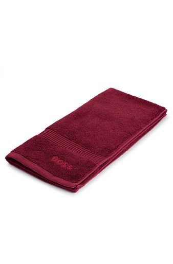 Logo hand towel in Aegean cotton, Dark Red