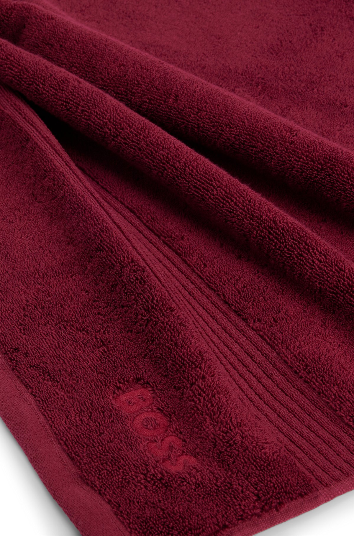 Logo hand towel in Aegean cotton, Dark Red