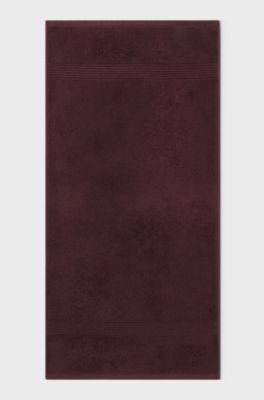 Katoenen handdoek met logostiksel, Donkerrood