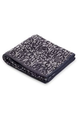 Asciugamano jacquard con bordo in rasatello BOSS, Grigio scuro