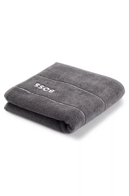 Cotton hand towel with white logo embroidery