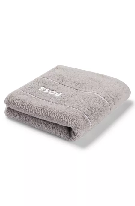 Cotton hand towel with white logo embroidery