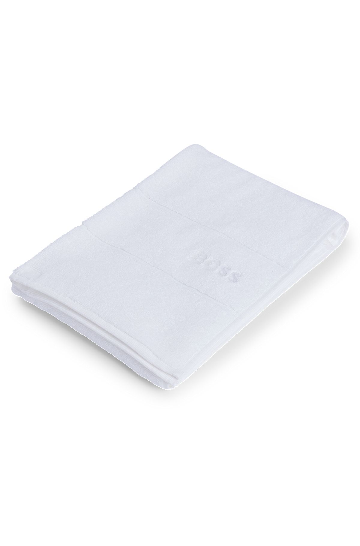 Cotton hand towel with white logo embroidery, White