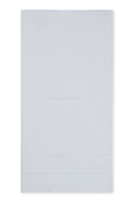 Asciugamano in cotone con logo bianco ricamato, Bianco