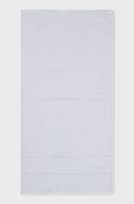 Serviette de toilette en coton avec logo blanc brod&eacute;, Blanc