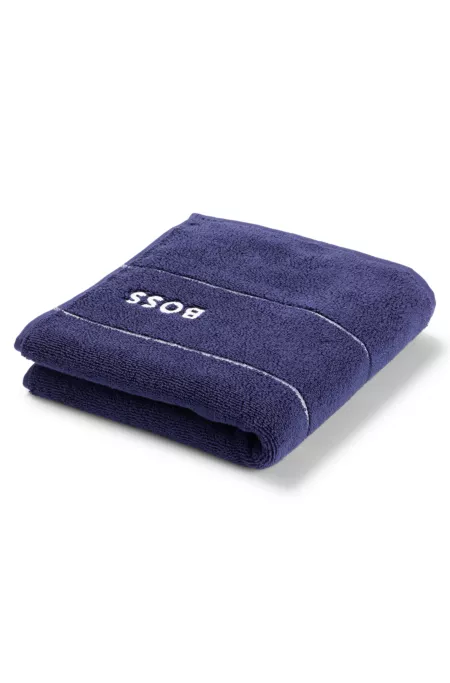 Cotton hand towel with white logo embroidery