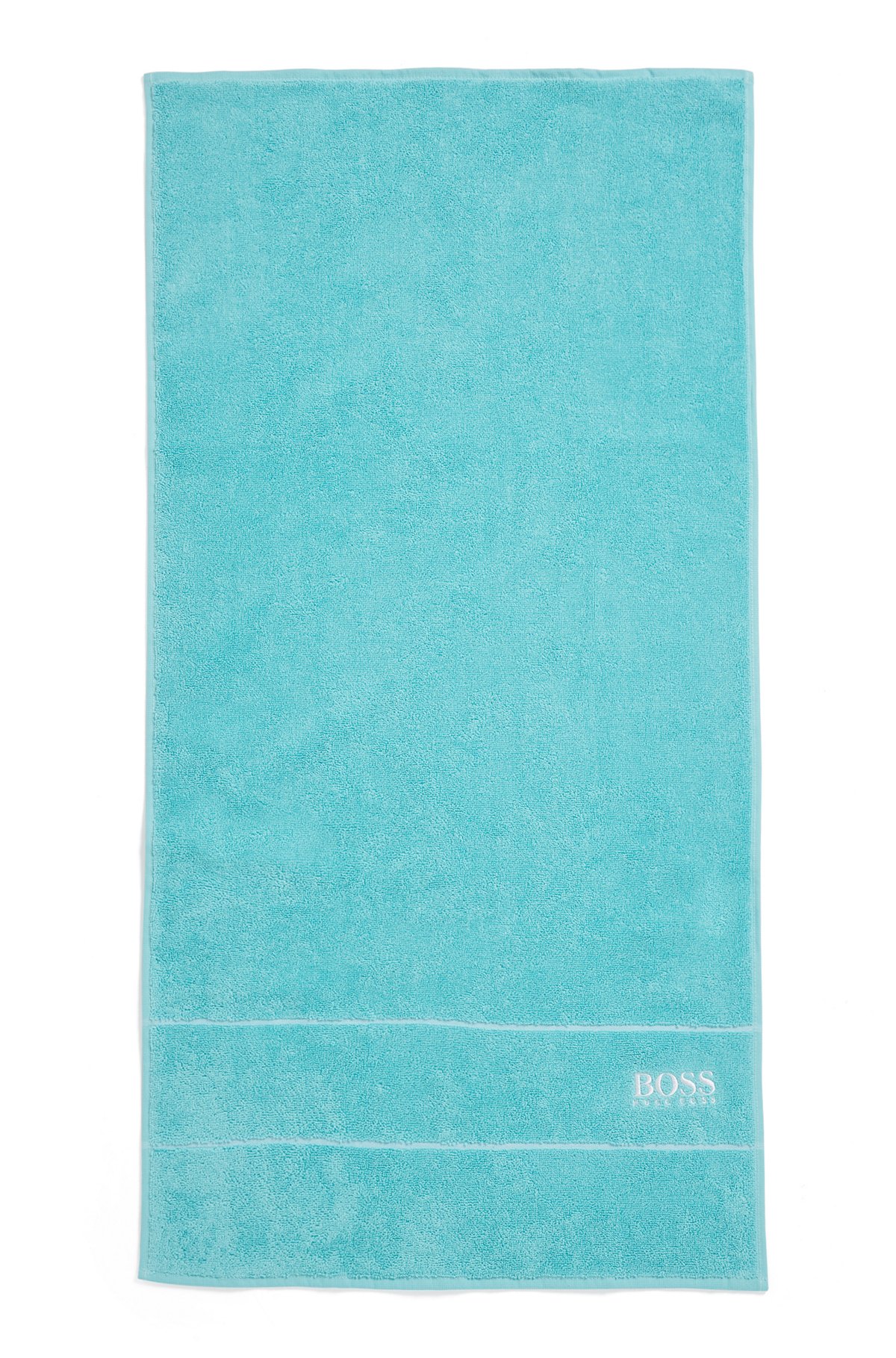 Serviette en coton égyptien avec logo contrastant, Turquoise