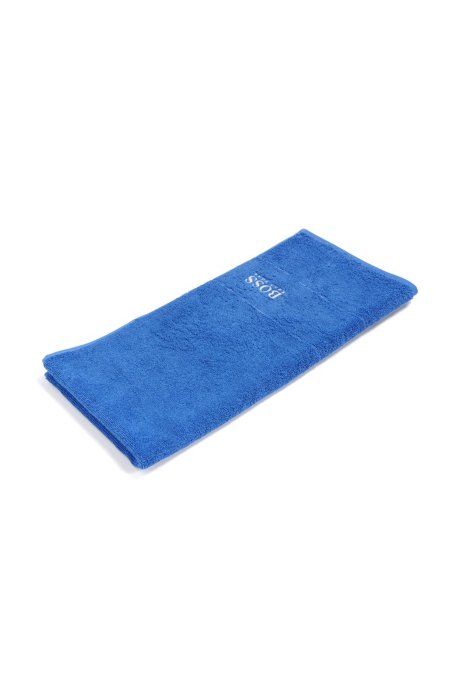 Finest Egyptian cotton hand towel with logo border, Blue
