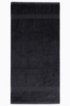 Hand towel in combed Aegean cotton with ribbed border, Black