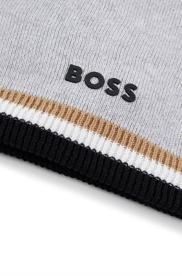 Kids' logo snood with faux-fur lining, Light Grey