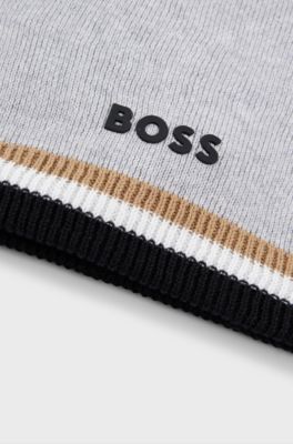 Kids' logo snood with faux-fur lining, Light Grey