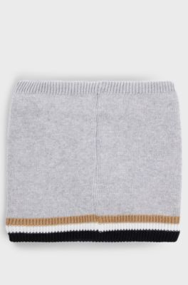 Kids' logo snood with faux-fur lining, Light Grey