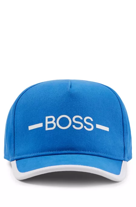 Casquette en twill de coton pour enfant, avec rayure et logo