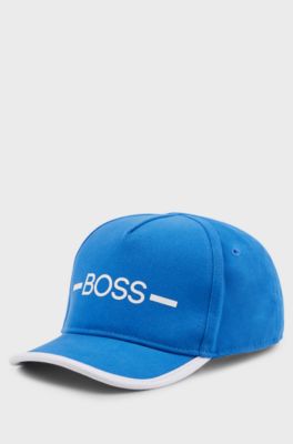 Kids-Cap aus Baumwoll-Twill mit Streifen und Logo, Blau