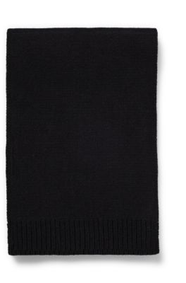 &Eacute;charpe pour enfant en maille de coton &agrave; logo imprim&eacute; contrastant, Noir