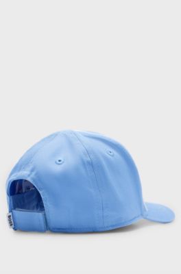 Kids' cotton-twill cap with contrast logo and piping, Light Blue
