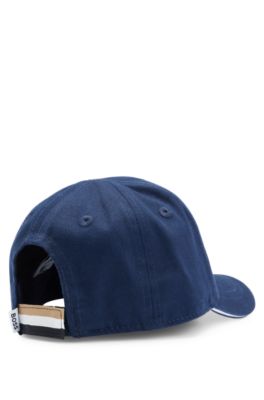 Kids' cap in cotton twill with raised logo, Dark Blue