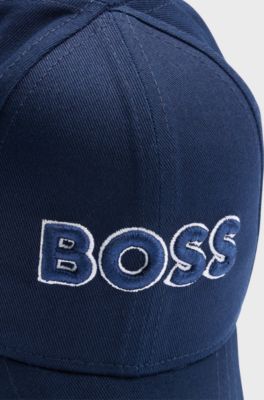 Kids' cap in cotton twill with raised logo, Dark Blue