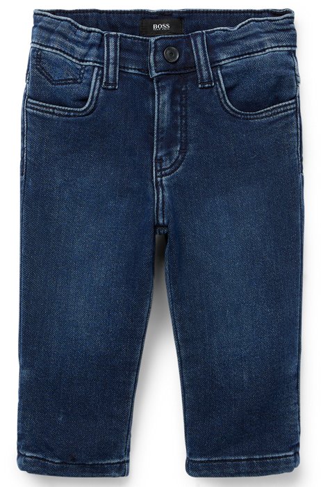 Regular-Fit Kids-Jeans aus Fleece-Denim, Gemustert