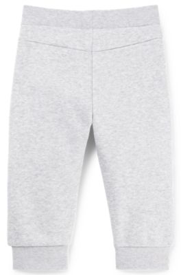 Kids' cotton-blend tracksuit bottoms with logo print, Light Grey