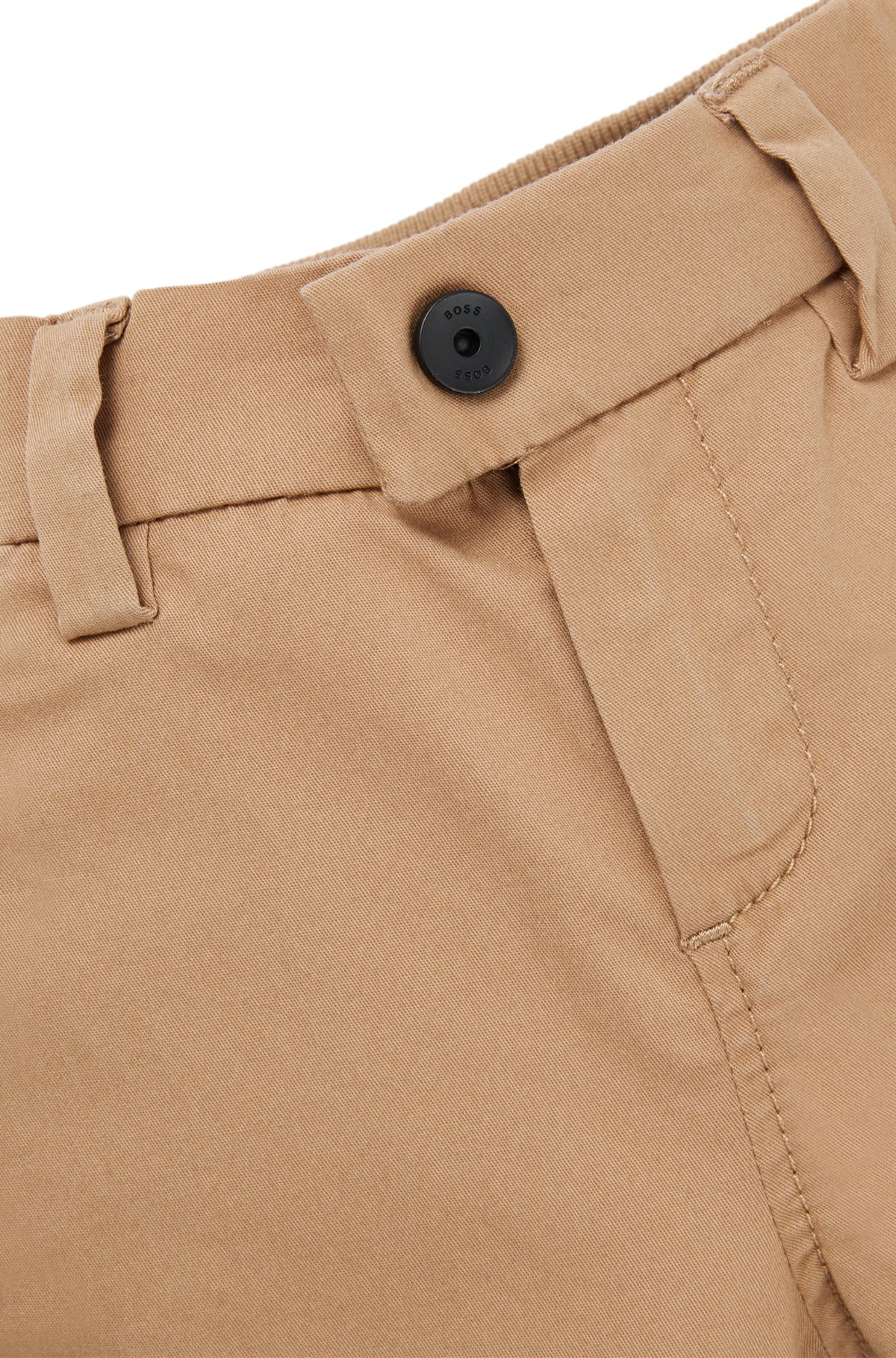 Kids' cargo trousers in stretch cotton, Brown