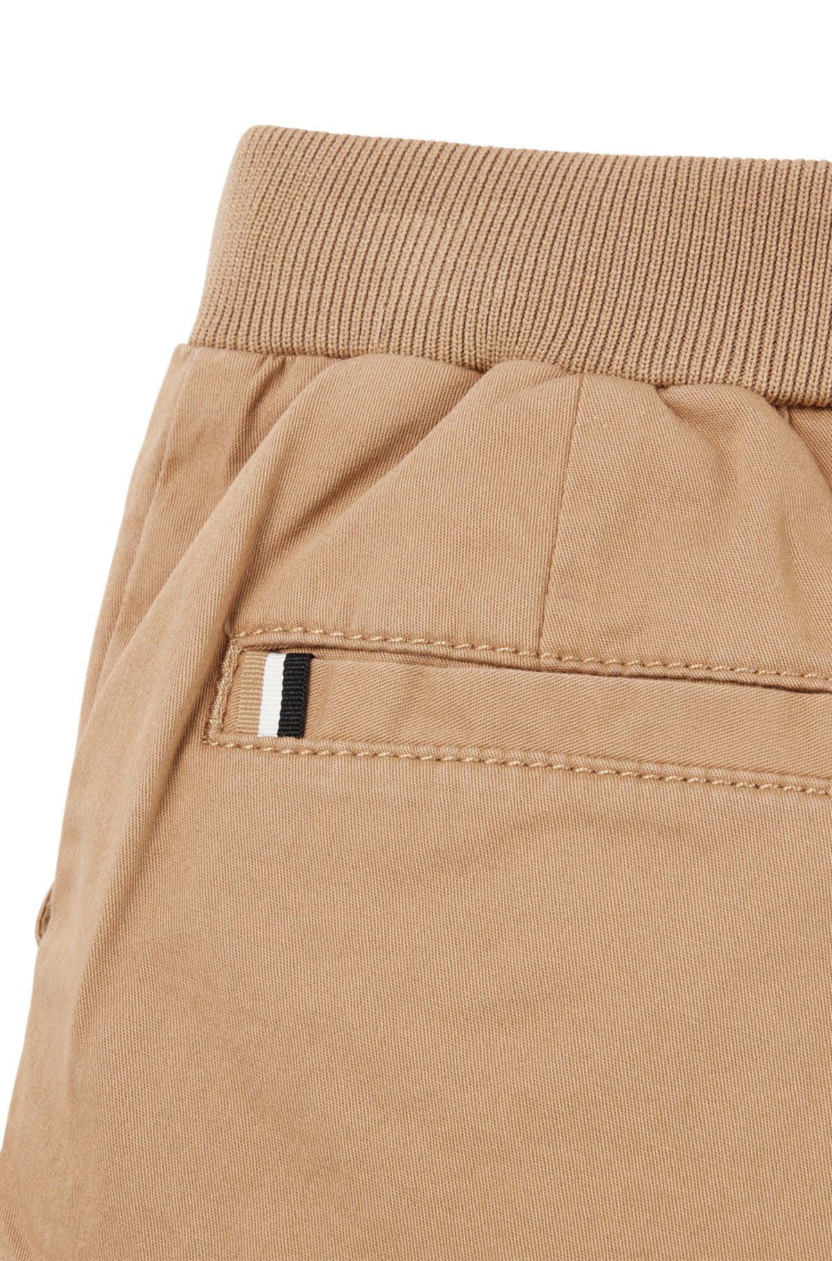 Kids' cargo trousers in stretch cotton, Brown