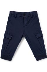Kids' cargo trousers in stretch cotton, Dark Blue