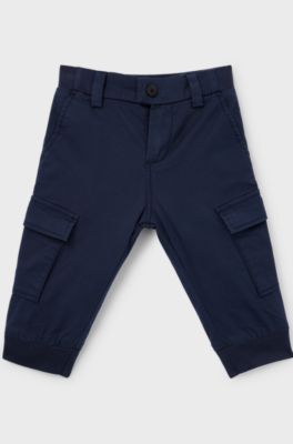 Kids' cargo trousers in stretch cotton, Dark Blue