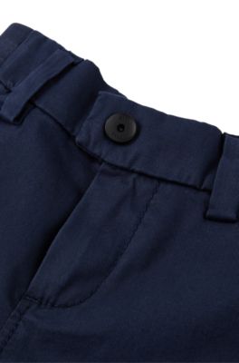 Pantaloni cargo per bambini in cotone elasticizzato, Blu scuro