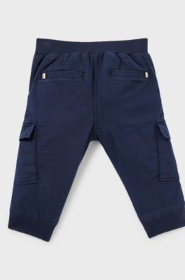Kids' cargo trousers in stretch cotton, Dark Blue