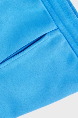 Kids' cotton-blend tracksuit bottoms with vertical logo, Blue