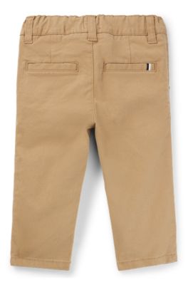 Kids' trousers in stretch-cotton twill, Brown