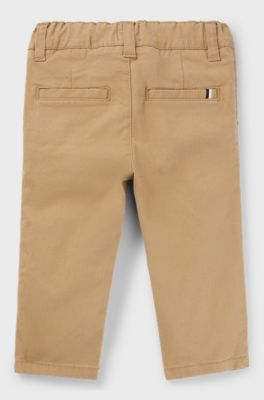 Kids' trousers in stretch-cotton twill, Brown