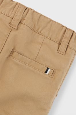 Kids' trousers in stretch-cotton twill, Brown