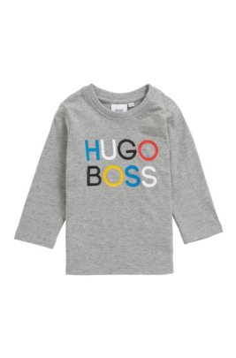 Boss Kids T Shirt Mit Logo Print Und Logo Stickerei