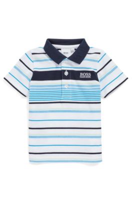 striped blue polo shirt