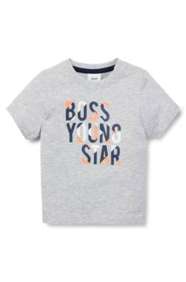 T-shirt en coton pur pour enfant avec motif artistique et logo