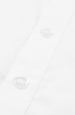 Kids' short-sleeved shirt in easy-iron Oxford cotton, White