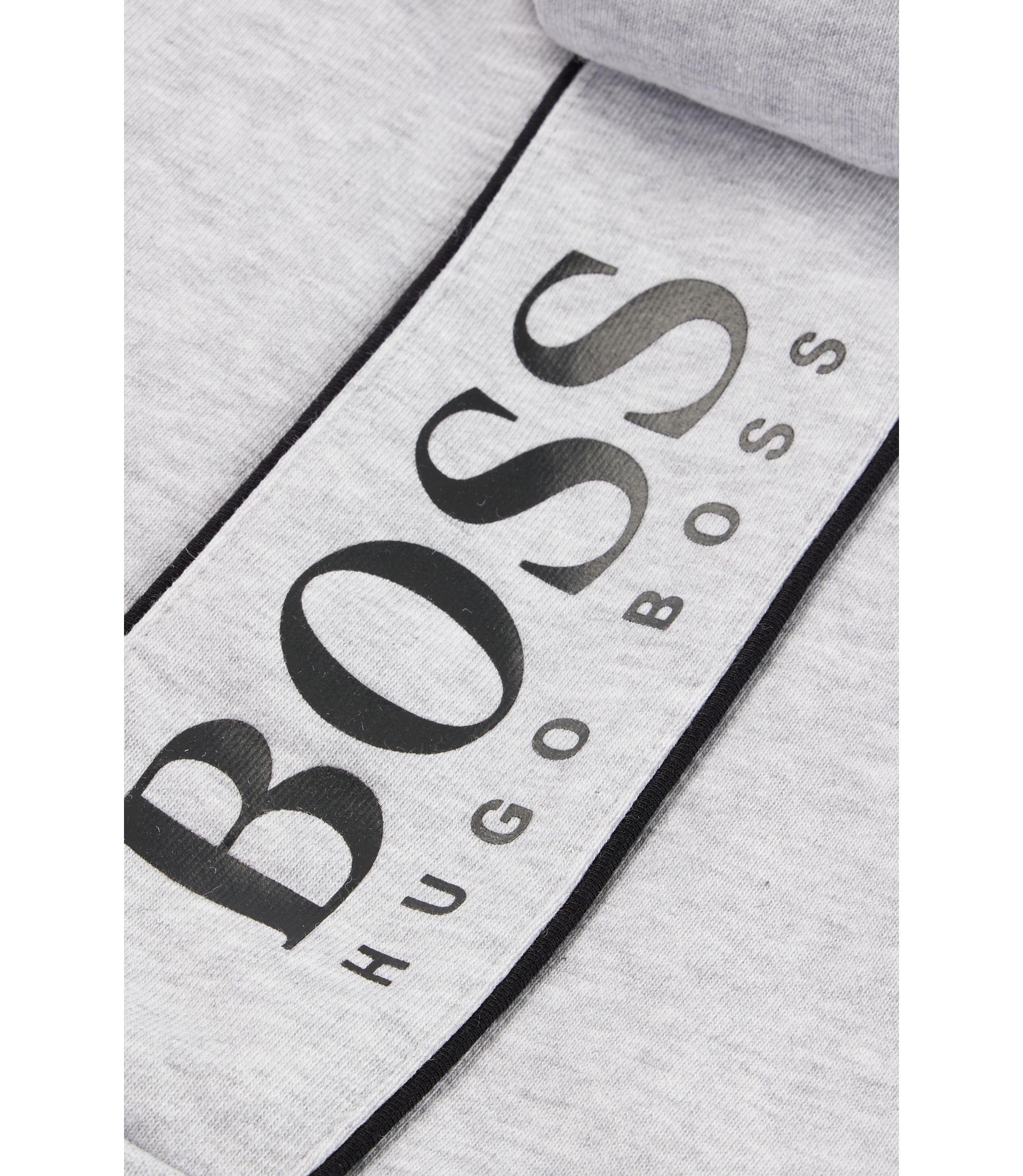 BOSS - Kids' cotton-blend hooded jacket with large rear logo