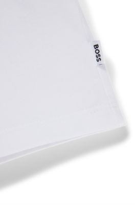 Kids' T-shirt in cotton jersey with logo print, White