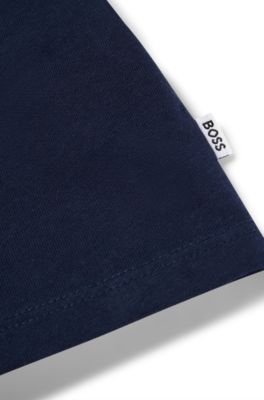 키즈 로고 프린트 코튼 저지 티셔츠, 다크 블루