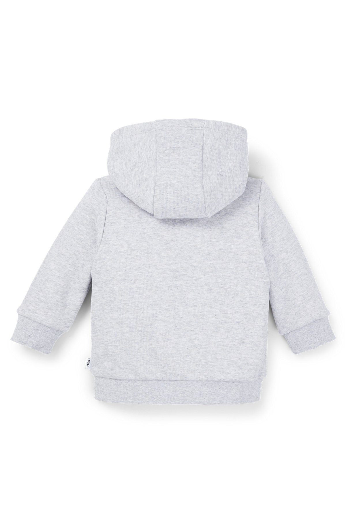 Kids' zip-up hoodie with logo print, Light Grey